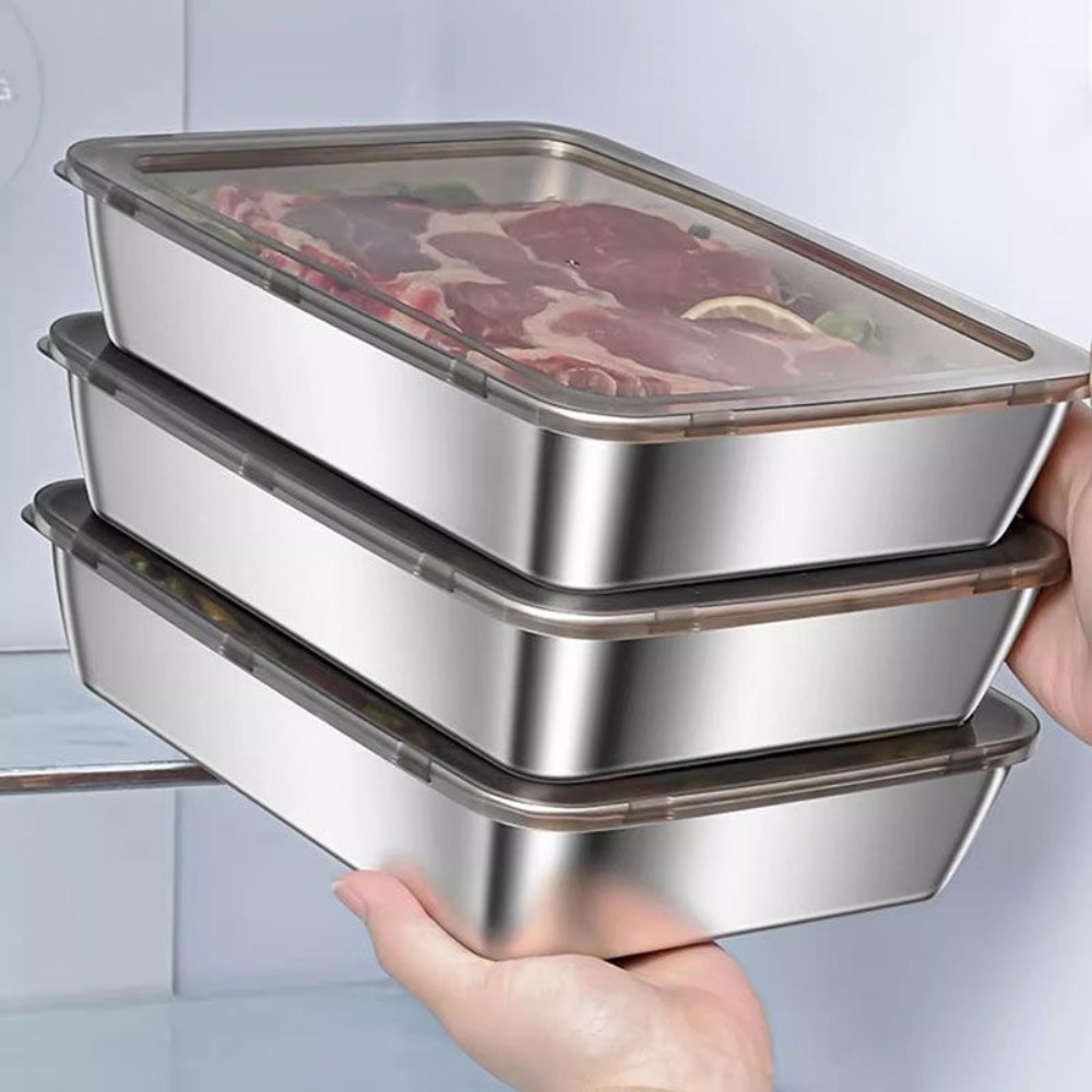 Home Cooking Food - Plateau de service en acier inoxydable