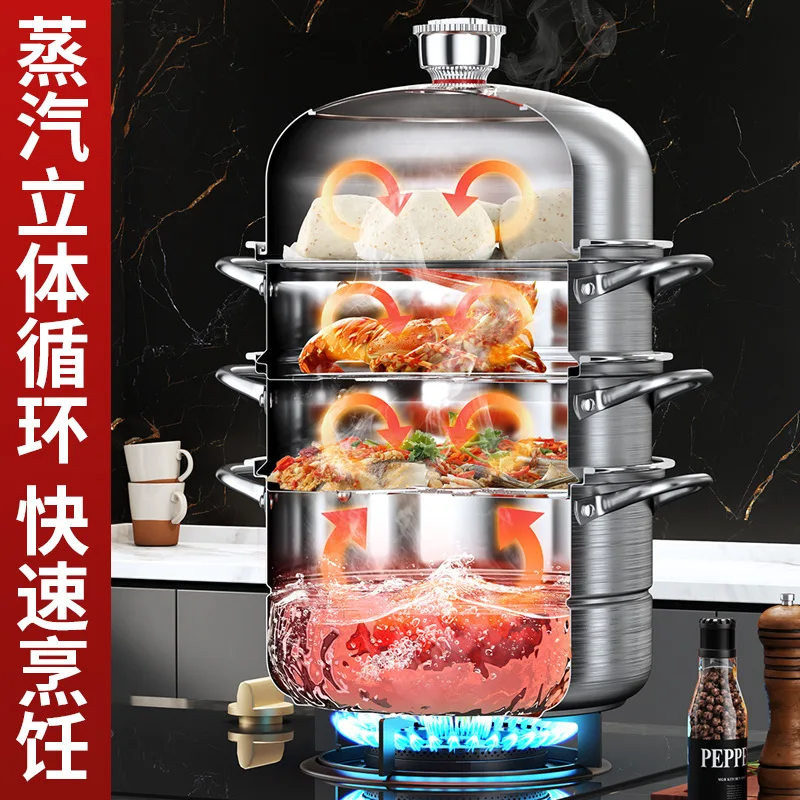 Home Cooking Supplies - Cuiseur vapeur double cuve 40 cm