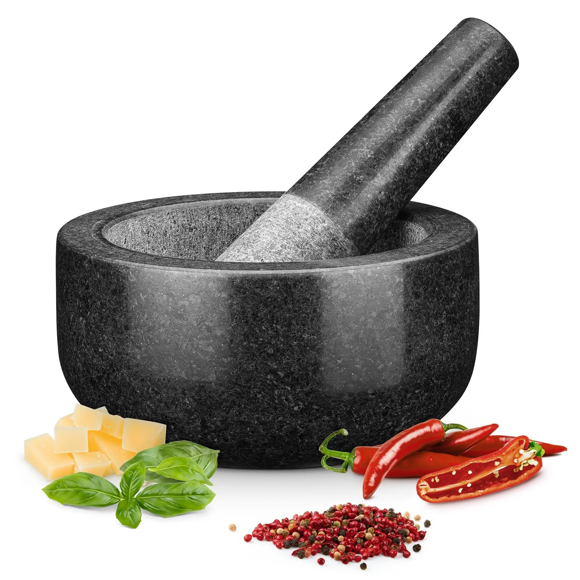 Mortar Pestle Granite - Ensemble mortier et pilon en pierre