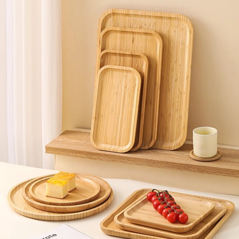 Home Cooking Dishes - Assiette de service en bambou et
